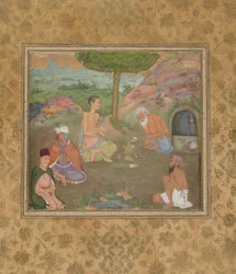 Fünf heilige Männer, abgelöstes Manuskriptfolio, ca. 1670